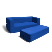 Jaxx Big Kids Convertible Sleeper Sofa & Ottoman Set - Blue