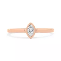 14K Rose Gold Plated .925 Sterling Silver Miracle Set Diamond Accent Marquise Promise Ring (J-K Color, I1-I2 Clarity) - Choice of size