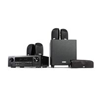 Polk Audio Blackstone TL1600 5.1 Channel Compact Home Theater System with Denon AVR-S540BT Receiver | 7 Items - 4 TL1 Satellite Speakers, 1 Center Channel, 8" Powered Subwoofer & AVR | Bass Port