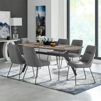 Quartz Gray Fabric and Metal Dining Room Chairs - Set of 2 - Set of 2 - Grey - Dining Height