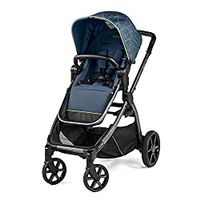 Peg Perego Ypsi – Compact Single to Double Stroller – Compatible with All Primo Viaggio 4-35 Infant Car Seats & Ypsi Bassinets - Made in Italy - New Life (Blue) Innovative Eco-Sustainable Fabric Onyx