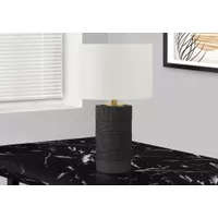 Lighting - 24"H Table Lamp Black Resin / Ivory Shade
