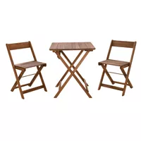 Marise Brown Three Piece Square Table Set