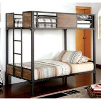 Furniture of America Markain Industrial Metal Bunk Bed - Twin over Twin