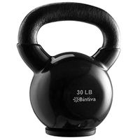 bintiva Kettlebells - Professional Grade, Vinyl Coated, Solid Cast Iron Weights with a Special Protective Bottom