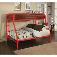 Tritan Red Twin/Full Bunk Bed - Red, 78"L x 56"W x 60"H