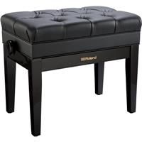 Roland RPB-500 Piano Bench with Cushioned Vinyl Seat and Storage Compartment, 19.29-23.23" Adjustable Height, Polished Ebony