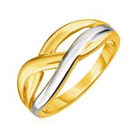 14k Two Tone Gold Braid Motif Ring (Size 7)