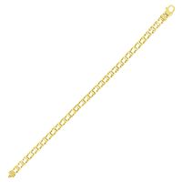 14k Yellow Gold Men's Bracelet with Rail Motif Links (8.5 Inch)