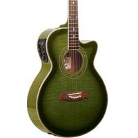 Oscar Schmidt OG10CEFTGR Cutaway Acoustic Electric Guitar. Trans Green