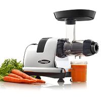 Omega J8006HDS Quiet Dual-Stage Slow Speed Masticating Juicer Makes Fruit and Vegetable 80 Revolutions per Minute High Juice Output (Chrome)