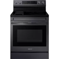 Samsung 6.3-Cu. Ft. Smart Freestanding Electric Range with No-Preheat Air Fry, Convection+ and Griddle, Brushed Black