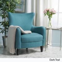 Arabella High-Back Fabric Club Chair by Christopher Knight Home - Dark Teal
