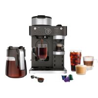 Ninja - 7 Style Espresso & Coffee Barista System, Single-Serve & Nespresso Capsule Compatible, 12-Cup Carafe, Built-in Frother - Black