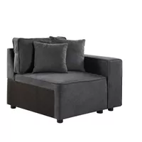 ACME Silvester Modular - Right Facing Chair w/2 Pillows, Gray Fabric
