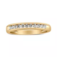 IGI Certified 10K Yellow Gold 1/4 Cttw Round-Cut Diamond Band Ring (J-K Color, I2-I3 Clarity) - Choice of size