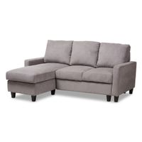 Modern Fabric Upholstered Reversible Sectional Sofa by Baxton Studio - Grey