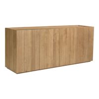 Aurelle Home Pia Modern Solid Oak Paneled Sideboard - Natural