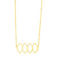 14K Yellow Gold Stylized Honeycomb Necklace (18 Inch)