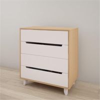 Nexera Nordik 4 Drawer Chest, Natural Maple and White - 4-drawer