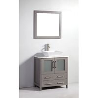 Vanity Art 30 Inch Single Sink Bathroom Vanity Set With Ceramic Top - Grey