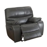 Glider Reclining Chair With Gel Match Leather Upholstery, Gray