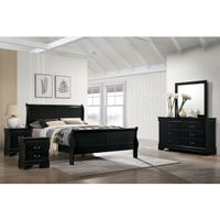Lavina Transitional Solid Wood 5-Piece Sleigh Bedroom Set by Furniture of America - Grey - California King