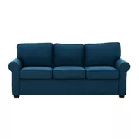 Marisol Navy Blue 80 in. Convertible Queen Sleeper Sofa with USB Ports