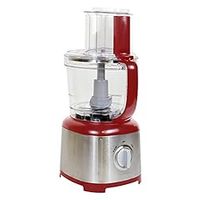 Kenmore 11-Cup Food Processor and Vegetable Chopper with Reversible Slicing/Shredding Disc, Chop, Slice, Shred, Mince, Grate, Puree, Stainless Steel, 500W, Red and Silver