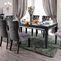 Silver Orchid Amann Contemporary Black 84-inch Glass Top Dining Table - Black/Silver