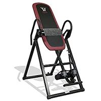 Body Vision - XL 3.65 - Xtra Long, Xtra Wide Inversion Table with Patented Acupressure Back Massage Lumbar Pad, Patented Ankle Safety & Security System, Red