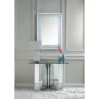 ACME Nysa Accent Mirror w/LED, Mirrored & Faux Crystals