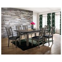 Picket House Furnishings Grayson Dining  with Padded Seats 7PC Set - Grey