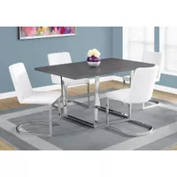 Dining Table - 36"X 60" / Grey / Chrome Metal