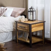 Luna Acacia Wood One Drawer End Table by Christopher Knight Home - Brown