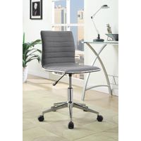 Adjustable Height Office Chair Grey and Chrome
