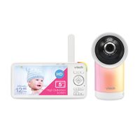 VTech - 1080p Smart WiFi Remote Access 360 Degree Pan & Tilt Video Baby Monitor with 5” Display, Night Light - White