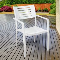 Atlantic John 4 Piece Patio Dining Chairs, White - White color