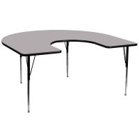 21.125-30.125-Inch Height-adjustable Laminate Horsehoe Activity Table - Gray
