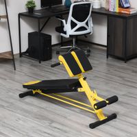 Soozier Adjustable Workout Bench Sit-Up Bench with 2 Decline Angles - Yellow