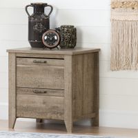South Shore Lionel Weathered Oak 2-drawer Nightstand - Lionel 2-Drawer Nightstand, Weathered Oak