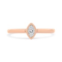 14K Rose Gold Plated .925 Sterling Silver Miracle Set Diamond Accent Marquise Promise Ring (J-K Color, I1-I2 Clarity) - Choice of size