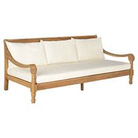 Safavieh Outdoor Collection Pasadena Brown/ Beige Acacia Wood Cushioned Daybed