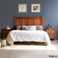 Grain Wood Furniture Shaker Wood Panel Queen Platform Bed - Walnut Finish