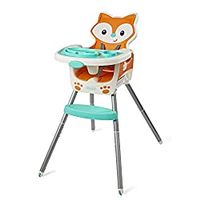 Infantino 4-in-1 Highchair - Space-Saving, Multi-Stage Booster and Toddler Chair with Multi-use Meal mat and Dishwasher-Safe Tray, in a Fox-Themed Design Fox
