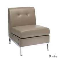 Wall Street Faux Leather Armless Chair - Wall Street Armless Chair, Smoke Faux Leather