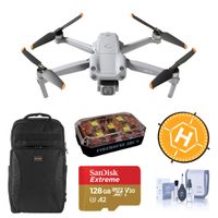 DJI Air 2S 4K Drone Bundle with Backpack, 128GB microSD Card, White LED Strobe, Landing Pad, Cleaning Kit