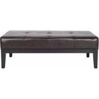 Safavieh Fulton Birchwood Bicast Leather Upholstered Rectangle Cocktail Ottoman, Multiple Colors