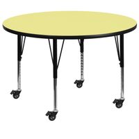 17.37-25.37-Inch Height-adjustable Laminate/ Steel Mobile Preschool Activity Table - Yellow