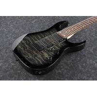 Ibanez GRG 7 String Solid-Body Electric Guitar, Right, Transparent Black Sunburst, Full (GRG7221QATKS)